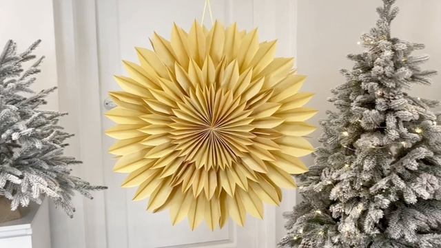 Декоративное подвесное украшение снежинка ДАЛИЯ ГРАНД, бумага, золотой, 50 см, A64101160