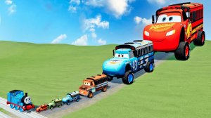 Грузовики против поезда! КАКАЯ ТАЧКА КРУЧЕ?! - Beamng.DRIVE