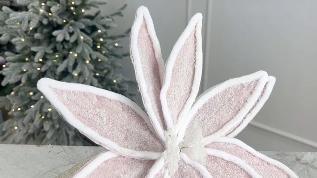 Декоративный цветок ПУАНСЕТТИЯ 'ЛИНДИ', текстиль, светло-розовая, 30 см, XNA22032761