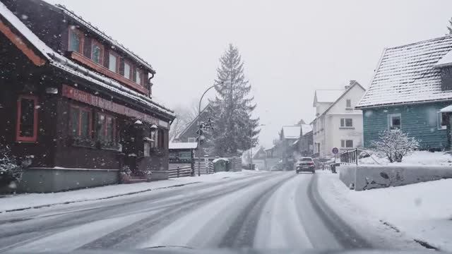 🇩🇪 Гарц, Германия - cнегопад-драйв в горах ❄️🌨️ 2025