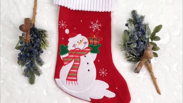 Носок для подарков ВЕСЁЛЫЙ ПЕРСОНАЖ - СНЕГОВИК, текстиль, 46 см, AAF201100-3