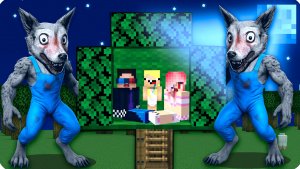 🥵ПОСТРОИЛИ ДОМ на ДЕРЕВЕ Против БОЛЬШОЙ ПЛОХОЙ ВОЛК в МАЙНКРАФТ! НУБИК