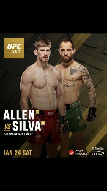 UFC 324: Аллен VS Силва 24.01.2026 #shorts #арнольдаллен #жансилва #алленсилва #ufc324
