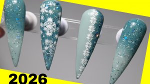 *709*Зимушка-зима.Быстрый и простой дизайн ногтей.Градиент и стемпинг.