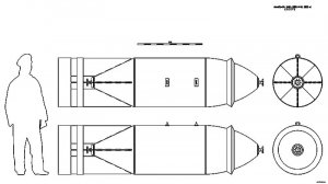 Авиабомба ФАБ-3000 М-46 (СССР). 3000кг. Чертёж.
