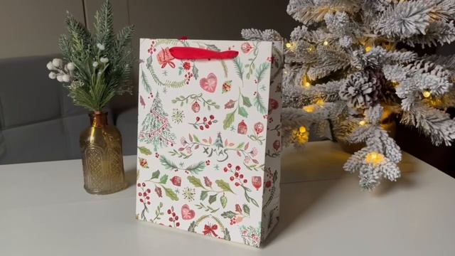 Подарочный пакет РОЖДЕСТВЕНСКИЙ БУКЕТ, красный, 24х18 см, 451688-1