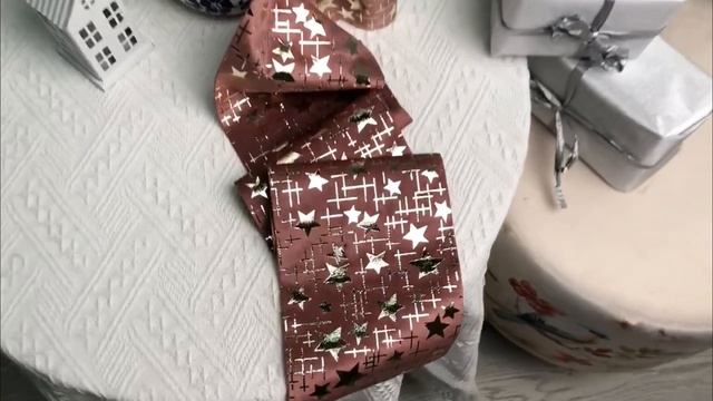 Лента для декорирования РОЖДЕСТВЕНСКАЯ РАДОСТЬ (Звёзды), розовая, 15х270 см, 126-DUE-2(PINK+CHAMP)-3