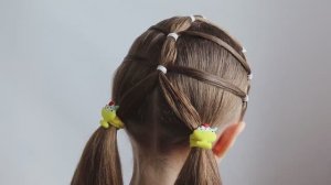 Прическа в школу из резиночек