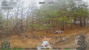 Погоня расчетов FPV, по серой мгле, за танкомТ-72 ВСУ