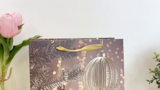 Подарочный пакет НОВОГОДНИЕ ШАРЫ 'ХОЛЛИ', бумага, 24х18 см, XNA21042911-3