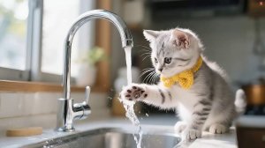 Как котиков учили лапки мыть