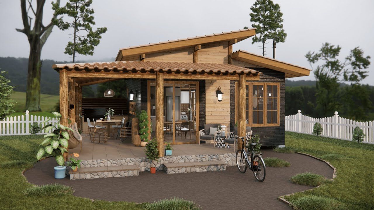 Уютный дом 6x6 м с мансардой! 🌿 Гениальная планировка на 36 м² смотреть онлайн