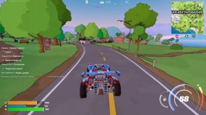 гоняю на машине в фортнайт под супер-горки.