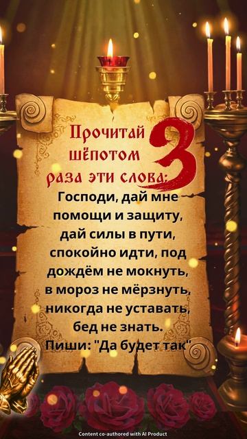 Прошепчи 3 раза  и помощь Божья придёт!