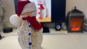 Новогодняя поделка / снеговик из картона