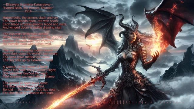 Elizaveta Kuzmina-Karavaeva "Hatred Boils, the Armors Thunder"  1916