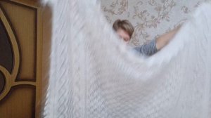 Большие белые пуховые платки с шикарными узорами и "Вау"эффектом