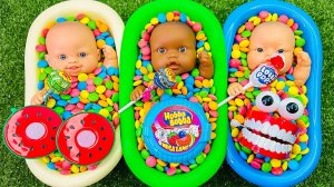 3-минутное аппетитное видео  Смешиваем Funny Candy ASMR и макияж в 3-х ваннах с волшебной слизью M&M