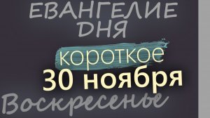 30 ноября Воскресенье Евангелие дня 2025 короткое! Рождественский пост