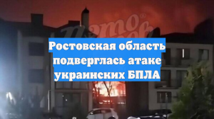 Ростовская область подверглась атаке украинских БПЛА