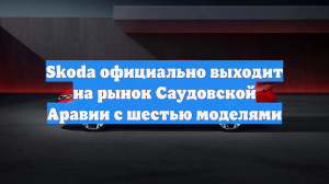 Skoda официально выходит на рынок Саудовской Аравии с шестью моделями