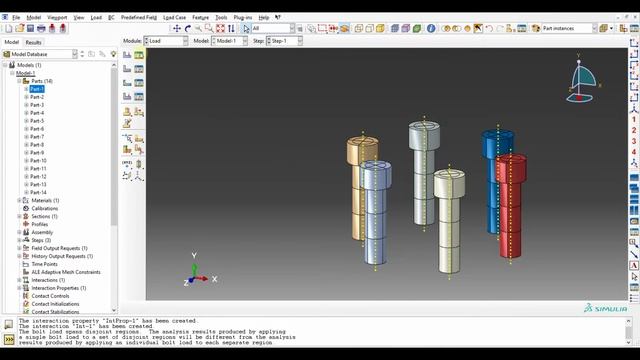 Abaqus Tutorials: Bolt load and how to check it Beginners simulation смотреть онлайн