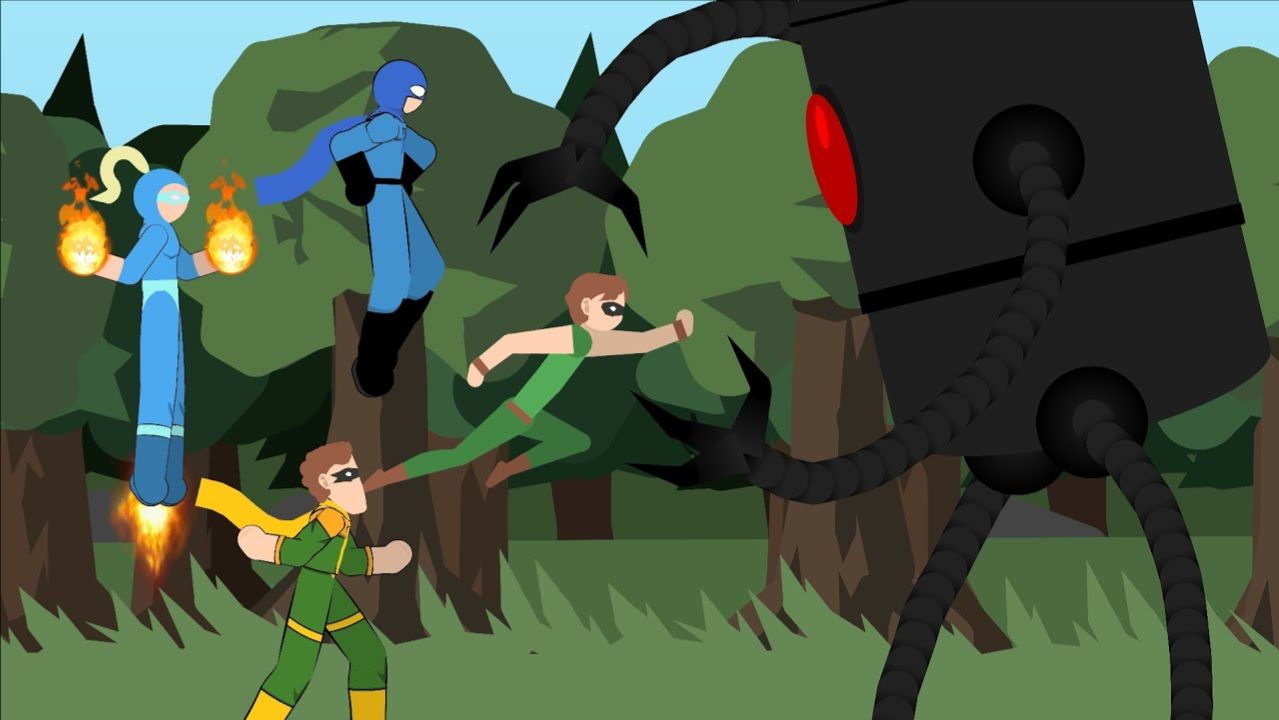 Омнидроид V.X 2 против Суперов Суперсемейка  Stick Nodes