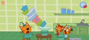 Три Кота Мультфильм Падающая Башня из кастрюль