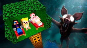 🌳🦇ПОСТРОИЛИ ДОМИК НА ДЕРЕВЕ ОТ ЛЕТУЧЕЙ МЫШИ В МАЙНКРАФТ! 99 НОЧЕЙ В ЛЕСУ MINECRAFT