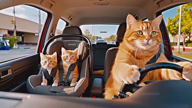 Папа-кот и котята готовят ИНДЕЙКУ на День благодарения! 🦃😻  Уютный семейный ужин | 4K HDR