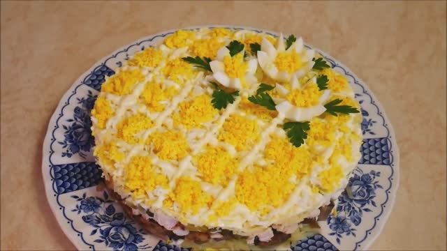 Салат НЕЖНОСТЬ на праздничный стол ВКУСНО, СЫТНО и КРАСИВО