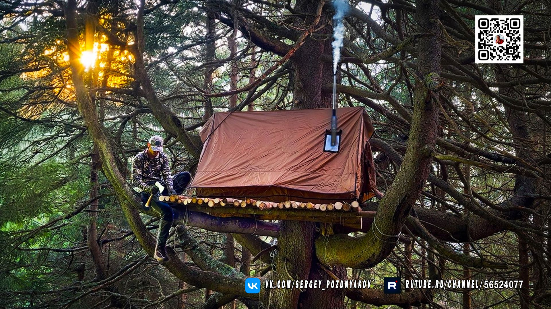 Уютный Бушкрафт Домик на Древнем Дереве. Строим Мечту в Лесной Глуши