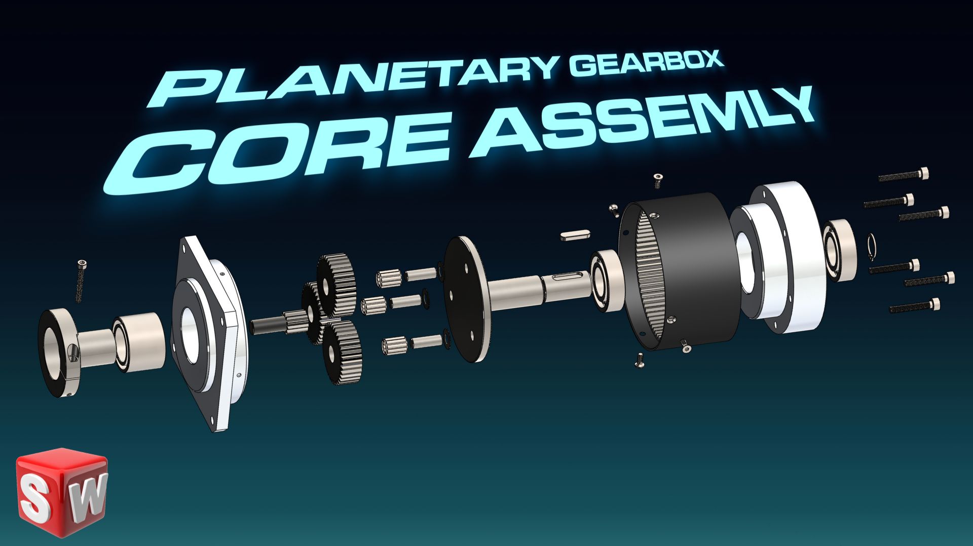 Финальная сборка планетарного редуктора | SolidWorks Анимация