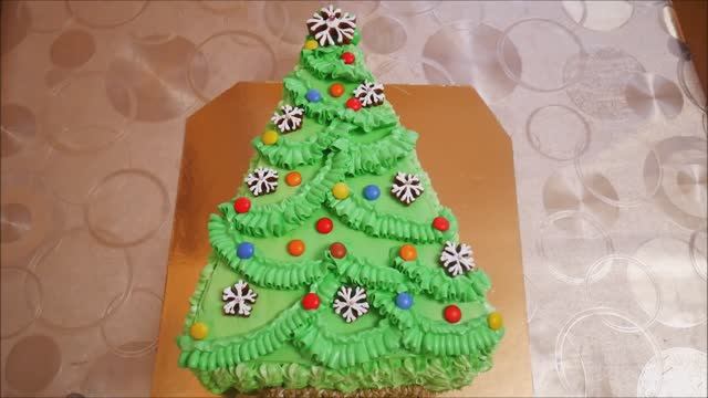 НОВОГОДНЯЯ ЁЛОЧКА без шаблонов, без специальных форм РОЖДЕСТВЕНСКИЙ торт с черносливом