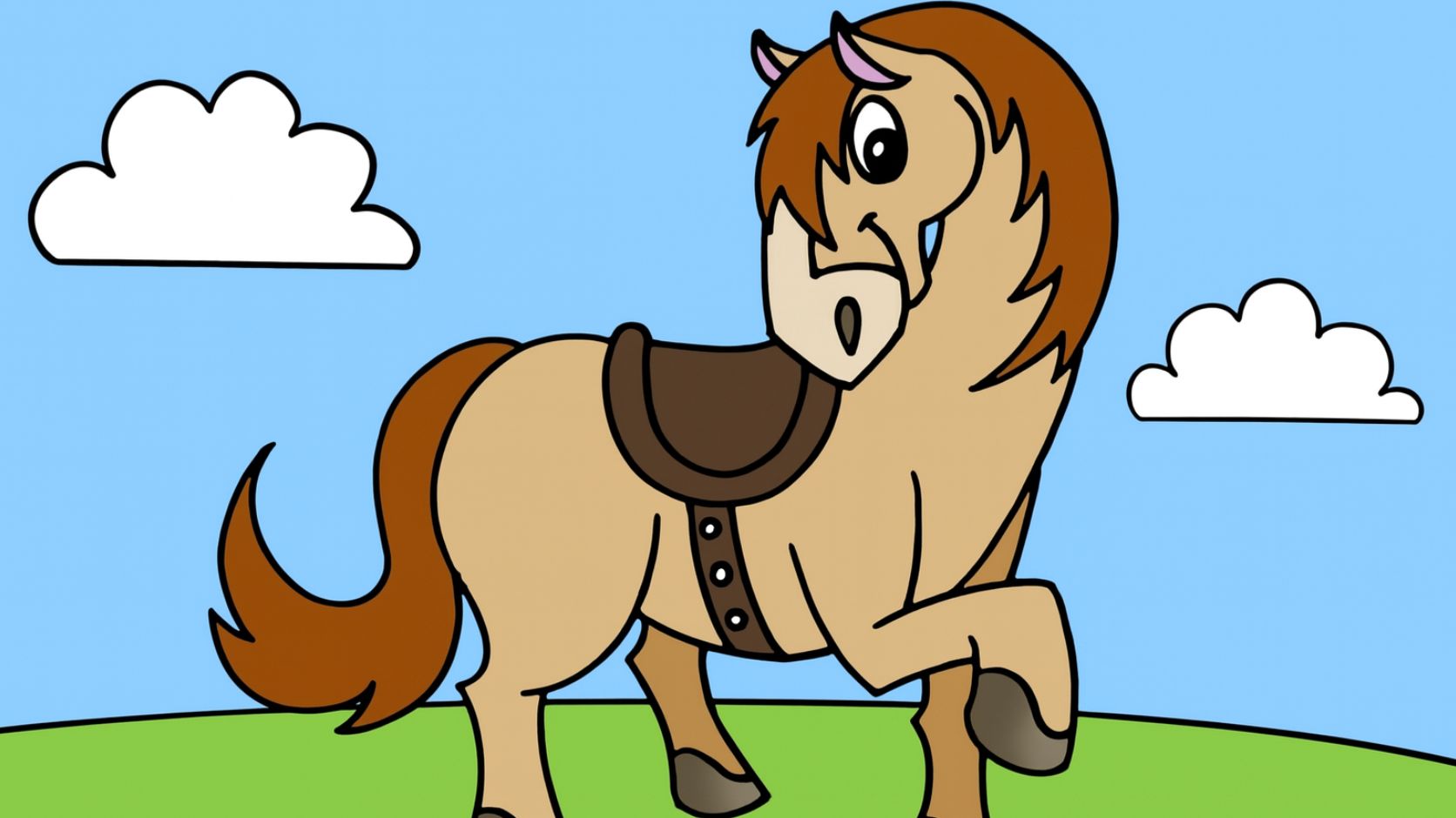 Как нарисовать красивую Лошадь в стиле каваий