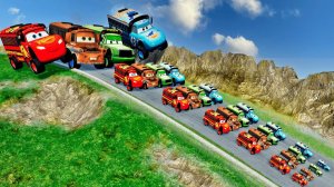 БОЛЬШИЕ и МАЛЕНЬКИЕ маквины грузовики против СПУСКА СМЕРТИ! – BeamNG.Drive