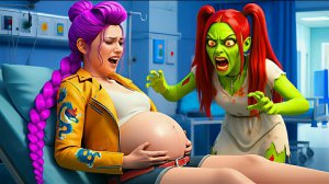 Кошка Шоко спасла беременную Руми и младенца Руми от нападений зомби Мира в больнице демонов