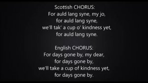 Auld Lang Syne - Original Scottish with English Translation