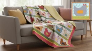 Лоскутный блок "Курочка". Пэчворк для начинающих.