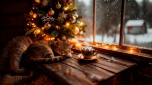Morning Coffee Jazz Guitar • Relaxing Winter Acoustic with Cozy Cat Atmosphere