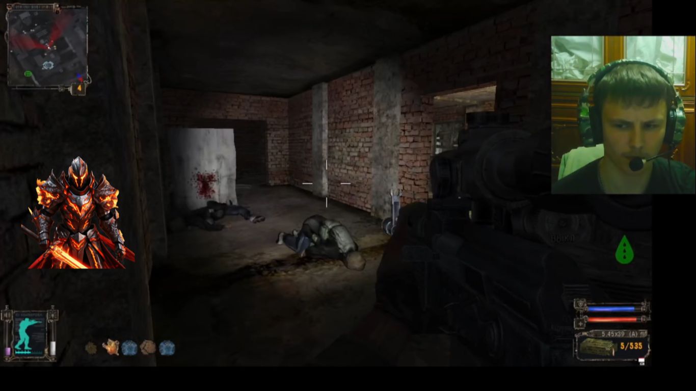 тёмный рыцарь нашёл все тайники на главной базе бандитов и перебил кучу бандитов в сталке 21 серия.