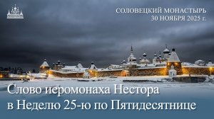 Слово иеромонаха Нестора в Неделю 25-ю по Пятидесятнице, 2025