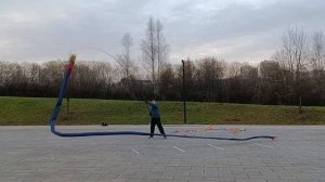 Разминка с 10-ти метровой лентой Дракона на телескопическом шесте