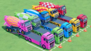 Катаемся на крутых разноцветных машинках и грузовиках из мультиков для детей 🚗 №1