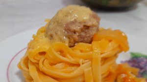 Макароны гнезда с фаршем