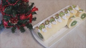 Рулет БЕЗ МУКИ и РАЗРЫХЛИТЕЛЯ.Бисквитный рулет со Вкусом КИВИ и Ароматом АПЕЛЬСИНА