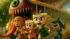 Малышка Балерина Капучина и ее друзья по дороге в школу сталкиваются с монстром-школьным автобусом!