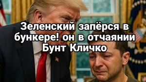 ЗЕЛЕНСКИЙ ЗАПЁРСЯ В БУНКЕРЕ! ОН В ОТЧАЯНИИ БУНТ КЛИЧКО ПРОТИВ ЗЕЛЕНСКОГО