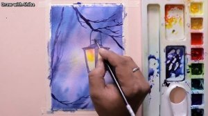 Мастер-класс по рисованию акварелью волшебный свет рождественского фонаря. Праздничное настроение