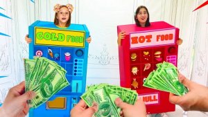 Настя и Ева детский челлендж холодное против горячего